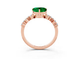 Rose gold Heart Cut Diamond Cluster Pavé Band with Four-Prong Setting_9