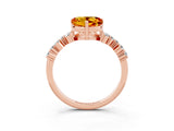 Rose gold Heart Cut Diamond Cluster Pavé Band with Four-Prong Setting_9