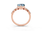 Rose gold Heart Cut Diamond Cluster Pavé Band with Four-Prong Setting_9