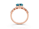 Rose gold Heart Cut Diamond Cluster Pavé Band with Four-Prong Setting_9
