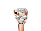 Rose gold Heart Cut Diamond Cluster Ring with Round Accent Stones and Prong Setting on a Classic Band_67