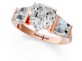 Rose gold Heart Cut Diamond Engagement Ring with Baguette Side Stones and Channel Set Band_21