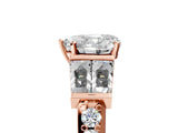 Rose gold Heart Cut Diamond Engagement Ring with Baguette Side Stones and Channel Set Band_25