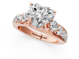 Rose gold Heart Cut Diamond Engagement Ring with Pavé Band and Four-Prong Setting_16
