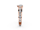 Rose gold Heart Cut Diamond Engagement Ring with Pavé Band and Four-Prong Setting_17
