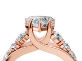 Rose gold Heart Cut Diamond Engagement Ring with Pavé Band and Four-Prong Setting_19