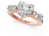 Rose gold Heart Cut Diamond Five-Stone Prong Set White Gold Ring_48