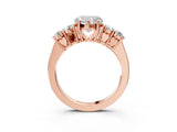 Rose gold Heart Cut Diamond Five-Stone Prong Set White Gold Ring_50
