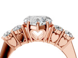 Rose gold Heart Cut Diamond Five-Stone Prong Set White Gold Ring_51