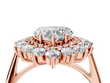 Rose gold Heart Cut Diamond Floral Double Halo Engagement Ring with Prong Setting_31
