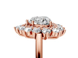 Rose gold Heart Cut Diamond Floral Double Halo Engagement Ring with Prong Setting_32