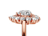Rose gold Heart Cut Diamond Floral Double Halo Engagement Ring with Prong Setting_68