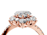 Rose gold Heart Cut Diamond Floral Halo Pave Band with Prong Setting_41
