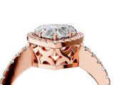 Rose gold Heart Cut Diamond Halo Engagement Ring with Pavé Band and Prong Setting_31