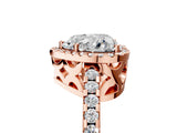 Rose gold Heart Cut Diamond Halo Engagement Ring with Pavé Band and Prong Setting_32
