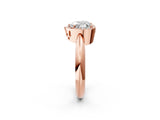 Rose gold Heart Cut Diamond Halo Engagement Ring with Split Shank and Four-Prong Setting_94
