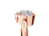 Rose gold Heart Cut Diamond Halo Engagement Ring with Split Shank and Four-Prong Setting_97