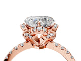 Rose gold Heart Cut Diamond Halo Pave Band with Four-Prong Setting_7
