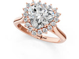 Rose gold Heart Cut Diamond Halo Ring with Solitaire Band and Prong Setting_69