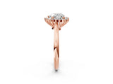 Rose gold Heart Cut Diamond Halo Ring with Solitaire Band and Prong Setting_70