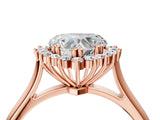 Rose gold Heart Cut Diamond Halo Ring with Solitaire Band and Prong Setting_72