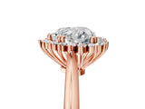 Rose gold Heart Cut Diamond Halo Ring with Solitaire Band and Prong Setting_73