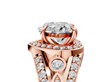 Rose gold Heart Cut Diamond Halo Ring with Split Shank and Bezel Accents and Four-Prong Setting_14