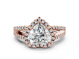 Rose gold Heart Cut Diamond Halo Split Shank Engagement Ring_39