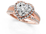 Rose gold Heart Cut Diamond Halo Split Shank Engagement Ring_40
