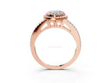 Rose gold Heart Cut Diamond Halo Split Shank Engagement Ring_42