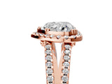 Rose gold Heart Cut Diamond Halo Split Shank Engagement Ring_44