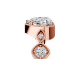 Rose gold Heart Cut Diamond Milgrain Marquise Band with Prong Setting_8