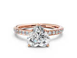 Rose gold Heart Cut Diamond Pavé Band Ring with Four-Prong Setting_35