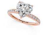 Rose gold Heart Cut Diamond Pavé Band Ring with Four-Prong Setting_36