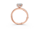 Rose gold Heart Cut Diamond Pavé Band Ring with Four-Prong Setting_38