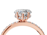 Rose gold Heart Cut Diamond Pavé Band Ring with Four-Prong Setting_39