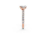 Rose gold Heart Cut Diamond Pavé Band Solitaire Ring with Prong Setting_52