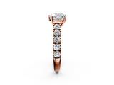 Rose gold Heart Cut Diamond Pavé Band Solitaire with Four-Prong Setting_26