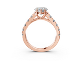 Rose gold Heart Cut Diamond Pavé Band Solitaire with Four-Prong Setting_27