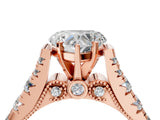 Rose gold Heart Cut Diamond Pavé Band Solitaire with Four-Prong Setting_27