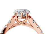 Rose gold Heart Cut Diamond Pavé Band Solitaire with Four-Prong Setting_28