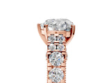 Rose gold Heart Cut Diamond Pavé Band Solitaire with Four-Prong Setting_28