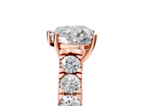 Rose gold Heart Cut Diamond Pavé Band Solitaire with Four-Prong Setting_29