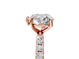 Rose gold Heart Cut Diamond Pavé Band Solitaire with Four-Prong Setting_8