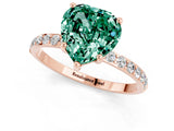 Rose gold Heart Cut Diamond Pavé Band with Six-Prong Setting_1