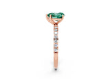 Rose gold Heart Cut Diamond Pavé Band with Six-Prong Setting_2