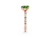 Rose gold Heart Cut Diamond Pavé Band with Six-Prong Setting_2