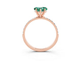 Rose gold Heart Cut Diamond Pavé Band with Six-Prong Setting_3