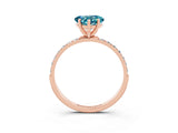 Rose gold Heart Cut Diamond Pavé Band with Six-Prong Setting_3