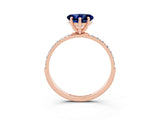 Rose gold Heart Cut Diamond Pavé Band with Six-Prong Setting_3